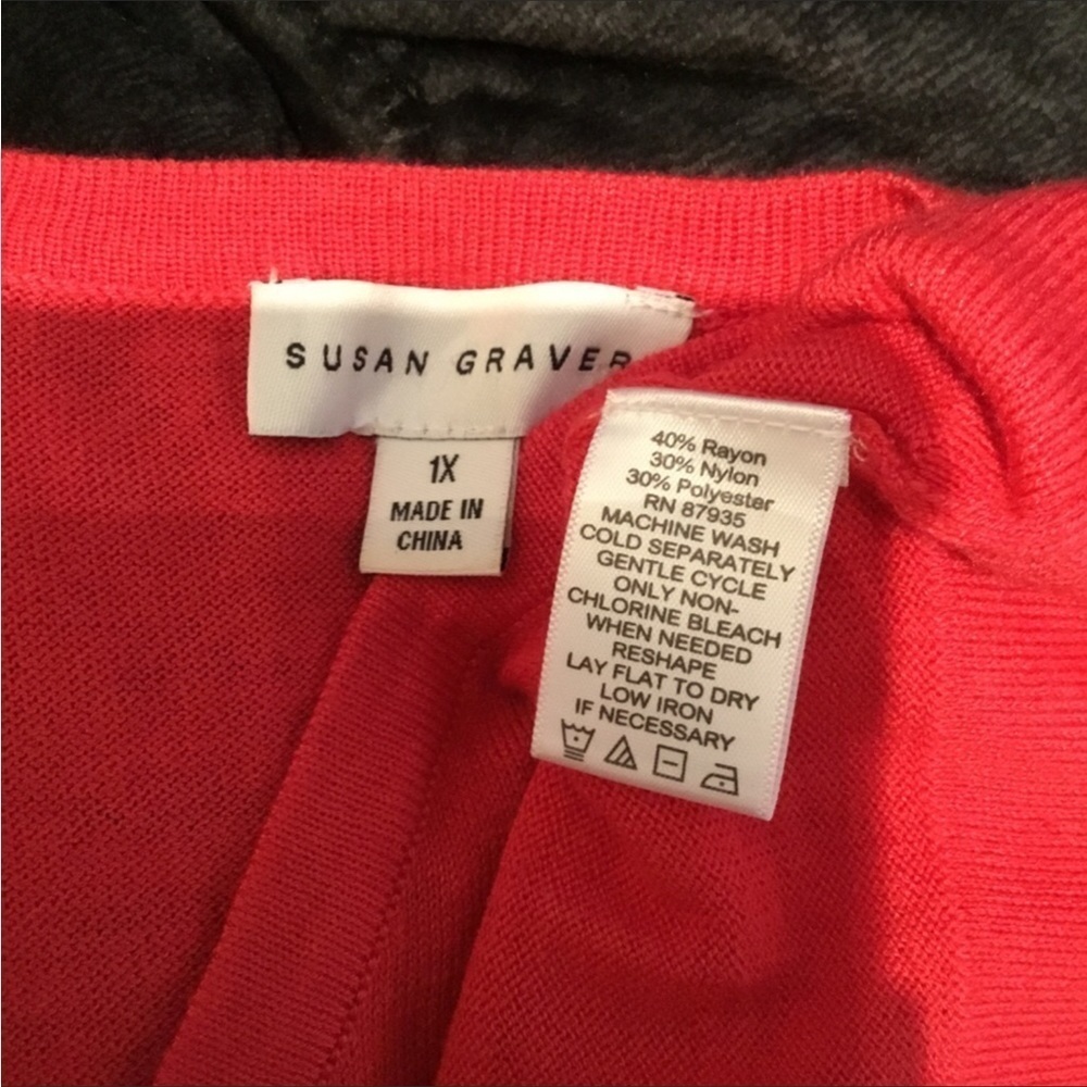 SUSAN Graver Tank Top Woman’s 1X v neck lighter weight ribbed pinkish re… - Picture 4 of 8